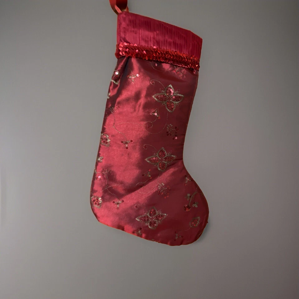 MEDIAS ROJAS SATINADO CRISMAS 24”. Foto 2 de 4