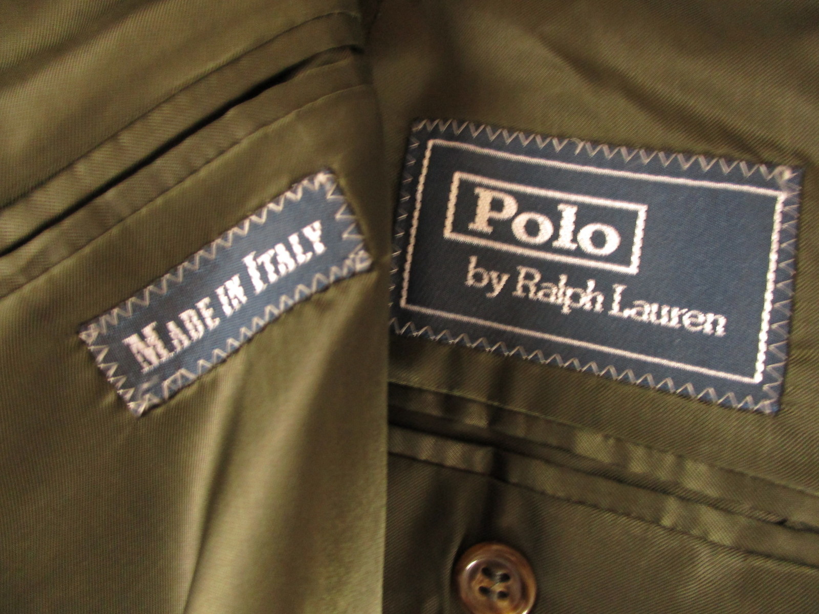 Polo Ralph Lauren Mens Olive 3 Btn 100% Cashmere Sport Coat 46R Italy Made thumbnail 5