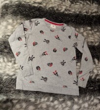 NEXT Womens Grey Cotton Top Pyjama Top Size XS