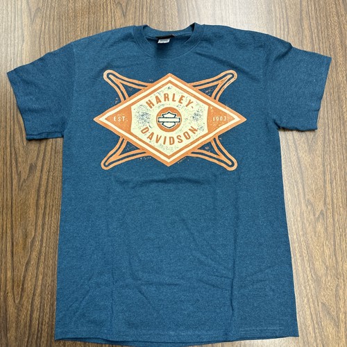 Harley Davidson HD blue black Cole Bluefield West Virginia T Shirt M