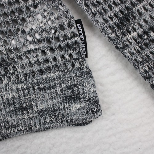 DKNY Women's Crochet Pullover Sweater Gray Size Small - Picture 3 of 11