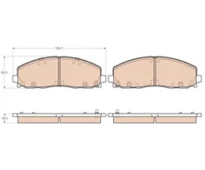Brake Pad Set, Disc Brake TRW GDB1944 for Fiat Freemont