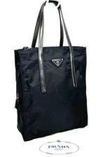 PRADA Nylon Shoulder Bag Auth Black Medium Women Italy