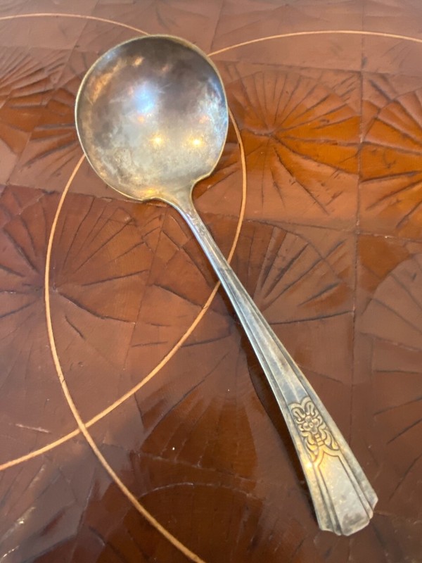 Rogers Silver Plate Ladle 1930s Design Fenway Round Antique Gravy Sauce