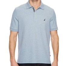  55 Nautica Men's Classic-Fit Blue Logo Short-Sleeve Polo Casual Shirt Size S