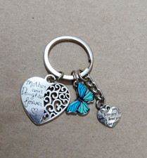 Butterfly Mother Daughter Forever Charm Keychain Heart Gift Holidays