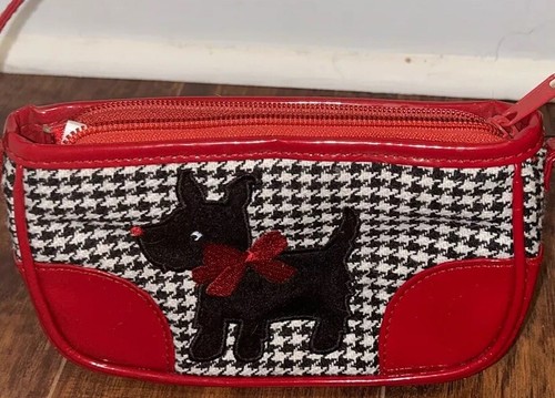CUTE Girls Gymboree Scotty Dog Red/Black Houndstooth Purse - Picture 4 of 13