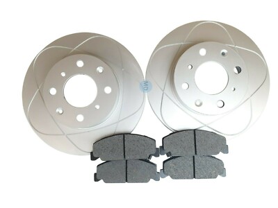 Front Disc Brake Rotors & Ceramic Pads Fits Honda Civic, Civic Del Sol; 240MM