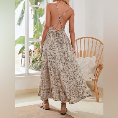 Cupshe Animal Print Slip Dress Womens Small Beach Coverup Glam Vacation  Resort | eBay