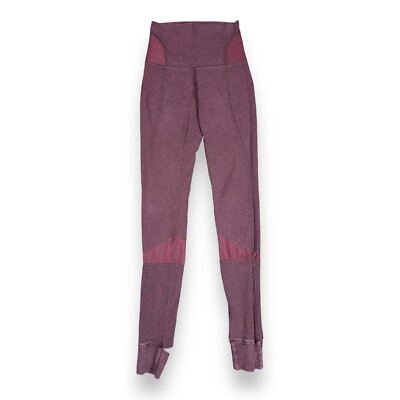 Lululemon Devi Yoga Pants High Rise Maroon Wine Mesh Stirrups 21x29  Leggings