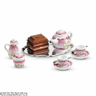AMERICAN GIRL FELICITY'S TEA LESSON  SET~TEAPOT~CUPS~CADDY~TRAY~SPOONS~SUGAR~CREA