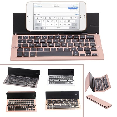 Foldable Bluetooth Keyboard with Touchpad, Rechargeable Keyboard US Layout Mini