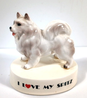 Vtg Josef Originals I LOVE MY SPITZ DOG Ceramic Figurine George Good