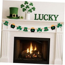 St. Patrick's Day Banner Decorations Felt Shamrock Hat Pot Garland Decor with