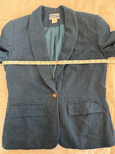 Blazer Pendleton Donna Petite 10, Blu Navy, Lana Vergine, 2 Bottoni, Made In USA Vintage