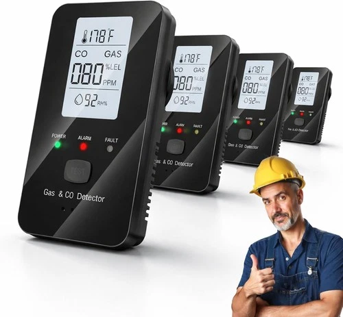 3X Steadfast haven co detector, 4-in-1 Detector with HD Screen, Home, Apartment