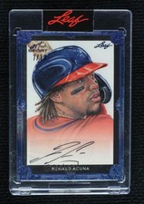 2021 Leaf Art of Sport Navy Holofoil 7/15 Ronald Acuna Jr #BA-RA1 Auto 04uh