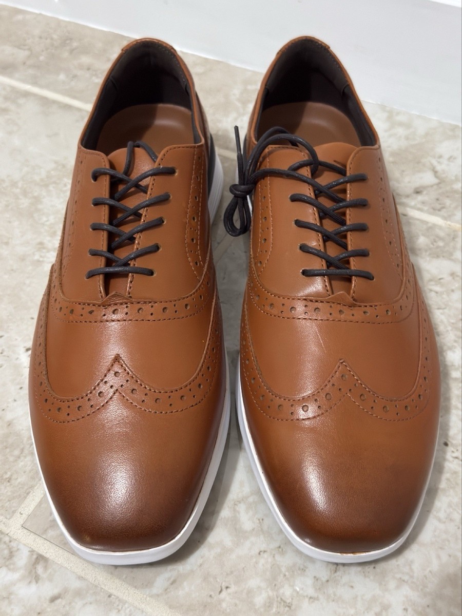 Wolf & Shepherd Men\'s Crossover Wingtip Oxford In Honey l White Color (Sz 11). Wolf & Shepherd Men main image 2