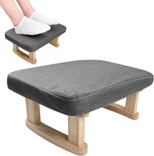 Small Foot Stool,Solid Wood Footstools with Removable Padded Seat, Soft Pouffe F