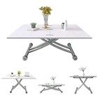 Height Adjustable Coffee Table, Modern Expandable Dining Table,Save Space Table