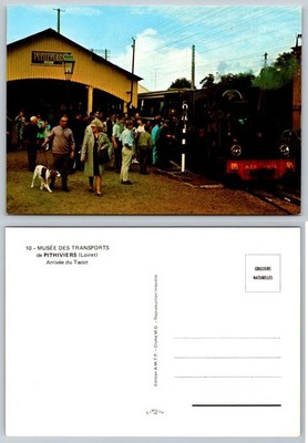 Vintage Pithiviers Transport Museum Postcard - Steam Train Arrivée du Tacot
