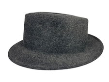 Vtg 60s 70s MALLORY PREMIER QUALITY Gray Felt WOOL FEDORA Summer Vacation 7 1/4