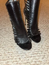 Ivanka Trump Gladiator High Heel Sandals Black Sz8.5