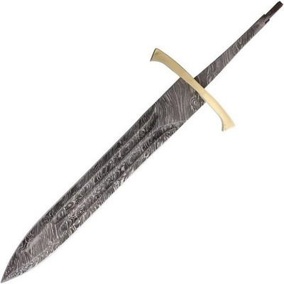 Knifemaking Dagger Sword Damascus Steel Blade Brass Guard - BL-27D