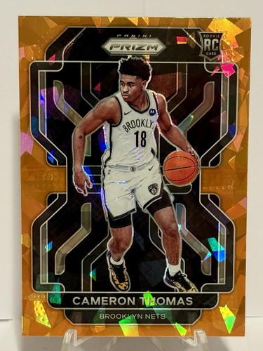2021-22 Panini Prizm Cameron Thomas Rookie #297 Orange Ice Prizm Brooklyn Nets