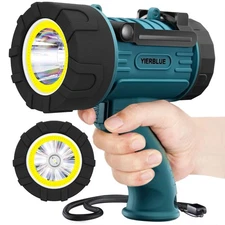 Rechargeable Spotlight Floodlight Combo 120,000 High Lumen LED, IP67 Waterpro...