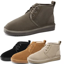 Women Lace Up Snow Boots Faux Fur Lined Comfortable Warm Snow Boots