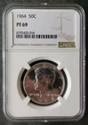 1964 Proof 50c Kennedy Silver Half Dollar NGC PF69