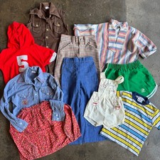 Vintage Kids Clothes Lot Of 10 Pieces True 60s 70s 80s Baby Toddler Youth