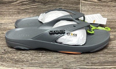 Crocs Classic All-Terrain Flip Sandals Shoes Mens 13 Slate Grey Comfort