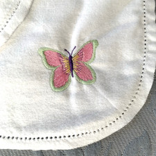 Receiving Blanket 36" Flannel Handmade Swaddle  Burp Cloth Set Embroidered