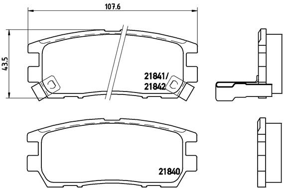 Brembo P 54 018 Bremsbelagsatz, Scheibenbremse For Mitsubishi-image