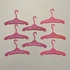 Vintage Lot Of 8 Pink Barbie Doll Plastic Filigree Hangers Retro Mod 60s 70s 80s