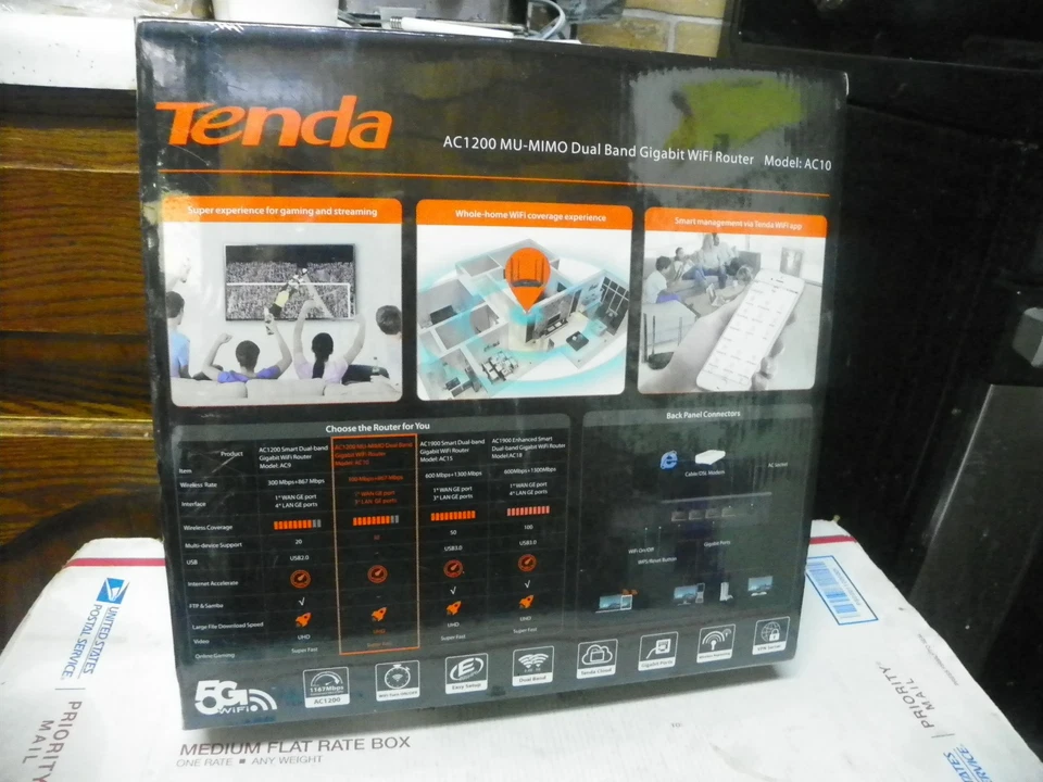 Tenda AC1200 Dual-Band AC10+ Wireless Router High-Speed WiFi 5GHz Home Network - Image 3 of 4