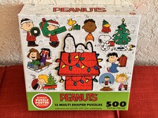 Roseart 12 Multi Shaped Jigsaw Puzzle Peanuts Snoopy Holiday sealed NEW