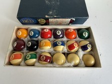 Amfax 1  1/2" 38mm Pool Balls Set Boxed Original Full Set VGC