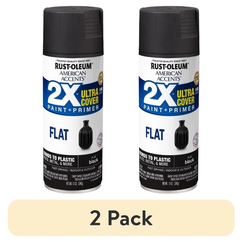 Rust-Oleum American Accents 2X Ultra Cover Gloss Black Spray Paint – 12 Oz – 1PK – Made In USA