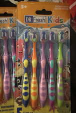 DR Fresh Kids Soft Bristles Regular Toothbrushes 5 Pack, Multicolor