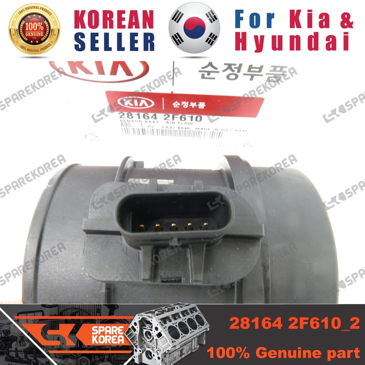 Genuine/OEM 281642F610 SENSOR ASSY-AIR FLOW for Hyundai
