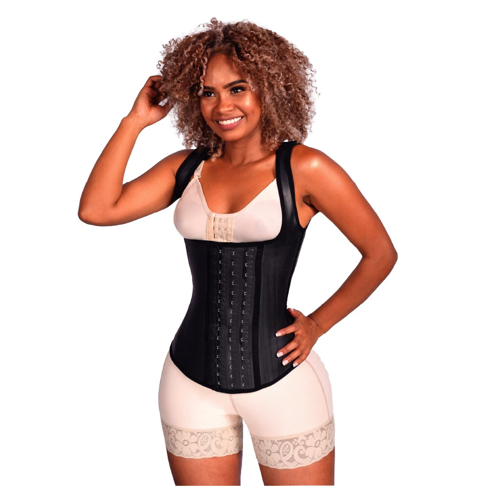 Chaleco Entrenador Cintura Látex Colombiano con 3 Ganchos - Alta Compresión Faja Foto 4 de 4