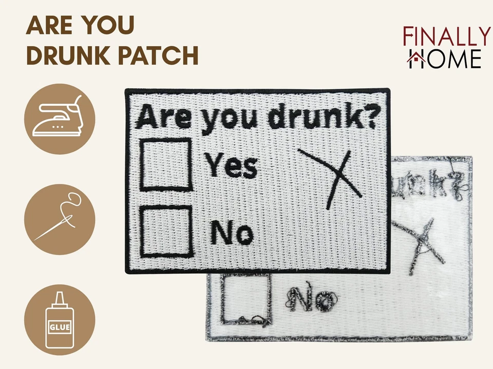 Are you Drunk? Patch zum Aufbügeln | Alkohol Patches, Bügelbilder, lustiges Meme - Bild 2 von 4