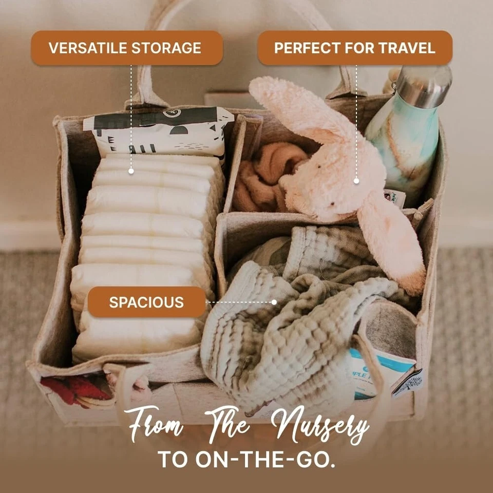 Organizador de pañales para pañales y toallitas húmedas para bebés - Blanco NEW - Image 2 of 4