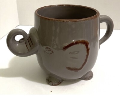 WORLD MARKET ELEPHANT MUG, 4.25'' TALL, 3.5'' WIDE AT BRIM