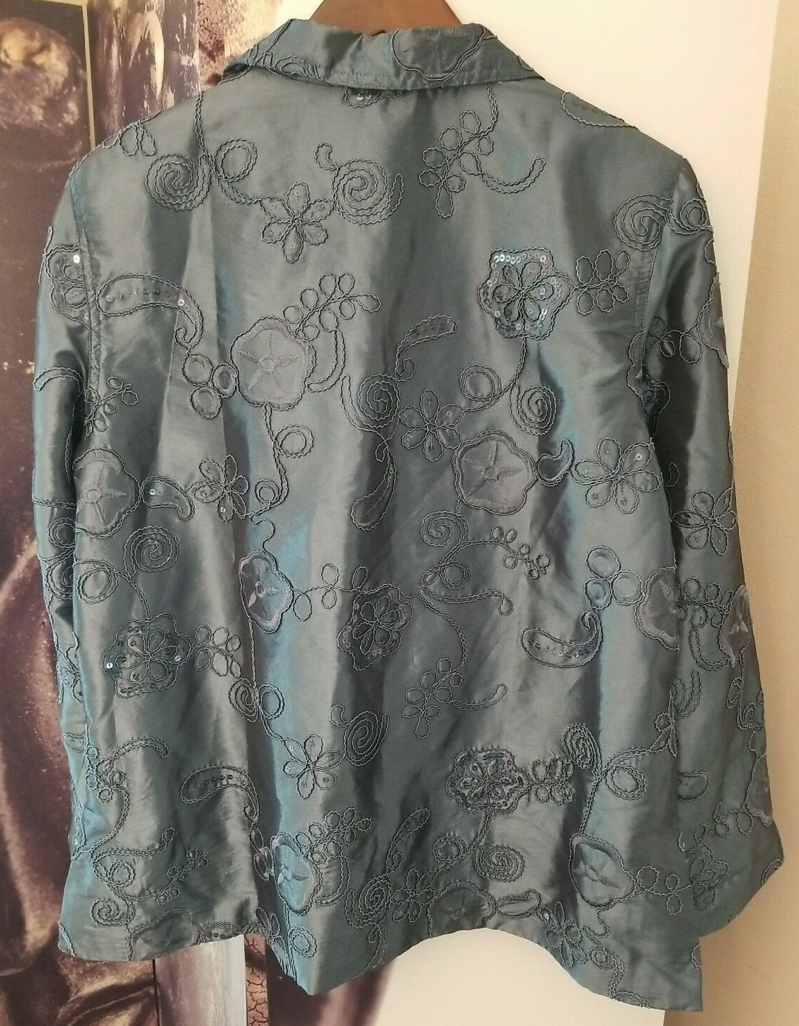 Susan Graver Style Button Down Sequin Embroidered… - image 5