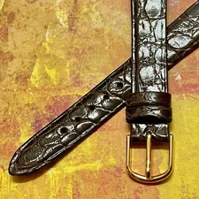 Tourneau Watch rare 15mm ends size Genuine Crocodile vintage watch band NOS