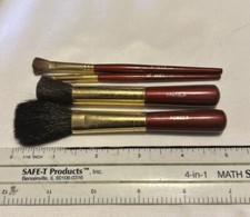 Brush Set Reddish Plum Handle And Gold New Makeup Cosmetic Brushes 4 Pieces 5  N